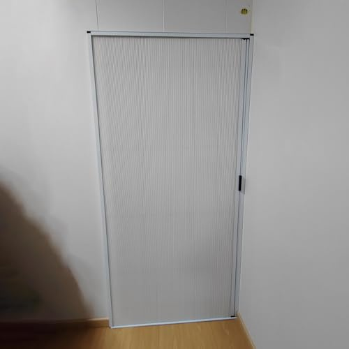 Puertas de acordeón Puerta Acordeón Interior Sin Taladros, Marco De Aluminio Y Tejido Celular Puertas De Armario Plegables Aislamiento Térmico, Plegable Retráctil Sobre La Puerta(85x210cm/33.4x83in)