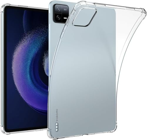 World biz Clear Case for Xiaomi Mi Pad 6/Mi Pad 6 Pro (11-Inch, 2023 Model) Tablet, Flexible Transparent Soft Bumper TPU Reinforced Corner, Shockproof Cover for Xiaomi Pad 6 11''