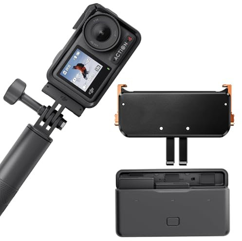 DJI Osmo Action 4 Adventure Combo con supporto magnetico - Fotocamera impermeabile 4K/120fps, sensore da 1/1,3, 10 bit e D-Log M, campo visivo ultra grandangolare da 155°, fino a 7,5 ore, con 3