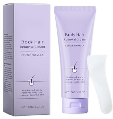 Crema depilatoria delicata e indolore, crema depilatoria con applicatore a spatola, crema depilatoria delicata ed efficace per pelli sensuali, 100 g