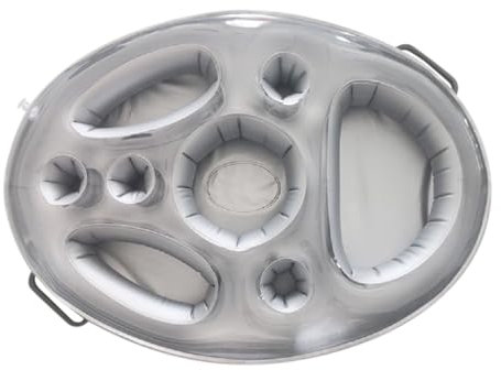 Yanayi Porte-gobelet Gonflable 2 en 1 pour De Piscine Et Plateau À Collation avec 8 Trous - Porte-Bouteille Gonflable Flottant Fête D'été, Grande Capacité - Support De Fête Flottant pour Piscine