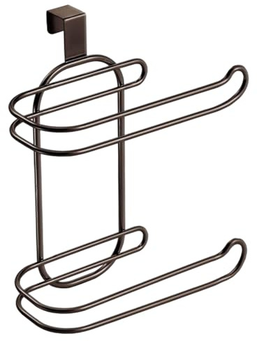 Over The Tank Toilet Paper Holder Iron Metal Hanging Toilet Paper Holder Sturdy Functional Tissue Roll Rack for Bathroom Storage/Organization Black