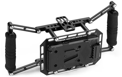 Proaim Director's Cage für 4–7 LCD-Kameramonitore | Monitor-Cage mit Montageplatte, Nackengurt und Handgriffen für stabile drahtlose Monitorbedienung am Set