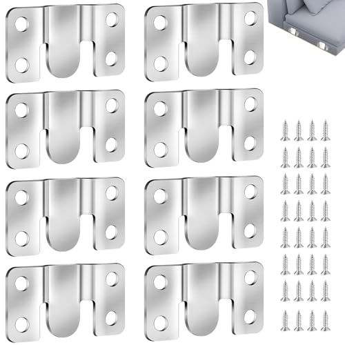 8 pezzi Staffa di montaggio nascosta ganci incastro acciaio inox 55x30.5mm con viti e tasselli per appendere quadri specchi mobili pesanti parete casa ufficio facile installazione