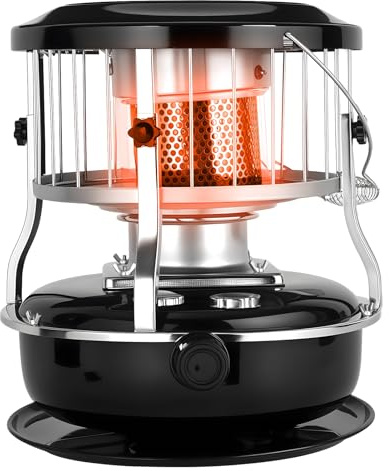 2-in-1 Kerosene Heater & Stove for Indoor Use, 9000 BTU, Portable Kerosene Heater for Camping & Emergency Preparedness, 21Hrs Non-Electric Heaters for Home, Hunting, Cooking and Ice Fishing, 4.5L Bla