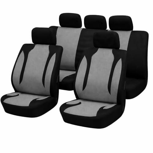 Rumplex Sitzbezüge Schonbezug Für Renault Captur Clio Espace Fluence Grand Scénic Kadjar Kangoo Koleos Laguna Logan Megane Scénic Twingo Für BMW 1 er 2 er 3 er 4 er 5 er 6 er X1 X2 X3 X4 X5 X6 (Grau)