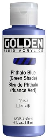 Golden Acrylic: Acrílico Fluido: 119ml. (Botella) Azul Phthalo Sombra Verde