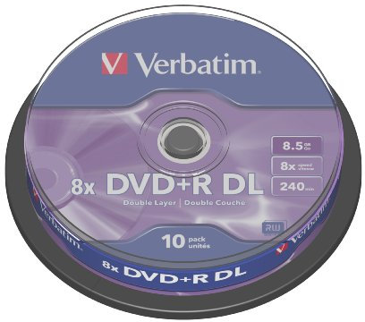Verbatim 43666 DVD + R Double Layer 8 x 8.5 GB 50 Pack by Nanobits (5 assi di 10)