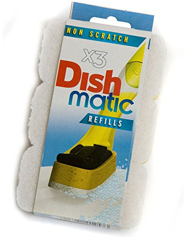 Caraselle - 3 White Refill sponges for Dishmatic, Non-Abrasive