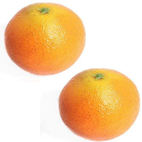 2 Artificial Oranges - Plastic Decorative Fruit