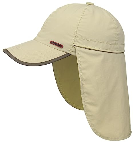 Stetson Sanibel Outdoor Baseballcap mit verstaubarem Nackenschutz Damen/Herren - Sommercap UV-Schutz 40+ - Sonnencap wasserabweisend - Coolmax-Schweißband-Cap Frühjahr/Sommer beige S (54-55 cm)