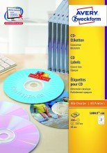 Avery Zweckform© L6043-100 CD-Etiketten, 117 mm, 100 Blatt/200 Etiketten, weiá