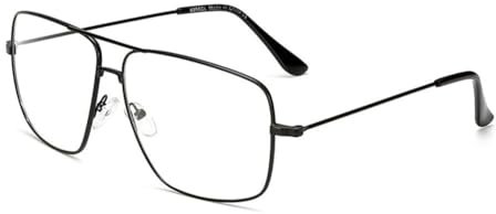 Dollger Classic Square Glasses Clear Lens Glasses Metal Eyewear Non Prescription Glasses for Women Men