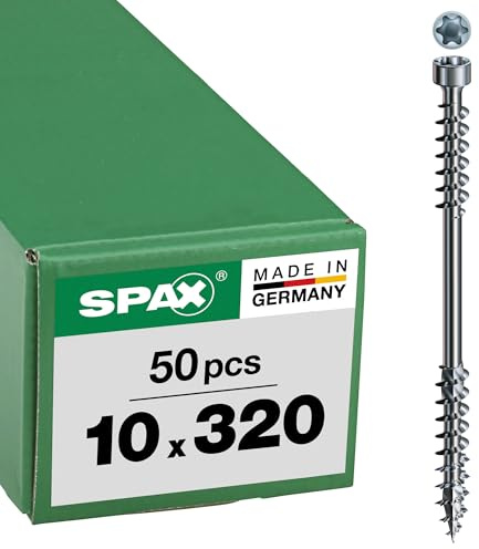 SPAX-Iso, 10 x 320 mm, 50 Stück, Fixiergewinde, Zylinderkopf, T-STAR plus T50, 4CUT, WIROX - 0491011003205