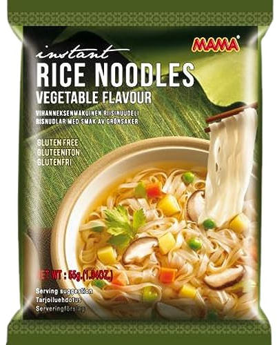 MAMA - Instant Reis Nudeln Gemüse - (1 X 55 GR) | Schnelle Zubereitung in wenigen Minuten - MAMA Nr. 1 Nudelmarke aus Thailand