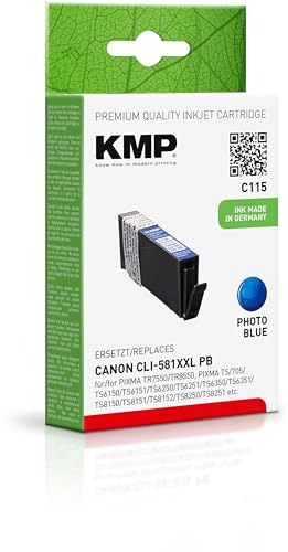 KMP Tintenpatrone passend für Canon 581PBXXL Blue (1999C001) - C115 - für Canon Pixma TS 8120, TS 8150, TS 8151, TS 8152, TS 8220, TS 8240, T... etc.