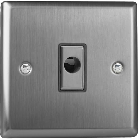 Varilight Flex Outlet Plate - Classic Brushed Steel with Brushed Steel Insert, XTFOD