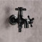 TianZly Messing schwarz Öl gebürstet Doppel Waschmaschine Wasserhahn Bad Ecke Wasserhahn Wasserhahn Garten Outdoor Wasserhahn Mixer