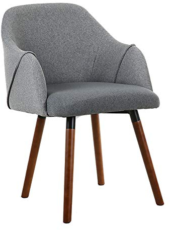 RXBFD chair Moderner einfacher Lounge-Sofastuhl aus massivem Holz, Armlehnstuhl mit gepolsterter/komfortabler Rückenlehne aus Baumwollleinen, ergonomisch geformter Kaffeestuhl für Restaurant/Pub/Café