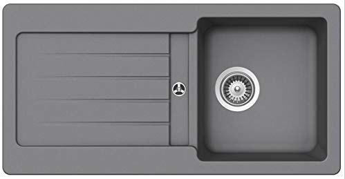 Granitspüle Victory S-VEL860 verschiedenen Farben 860 x 435 mm inkl. Drehexcentergarnitur (lightgray)