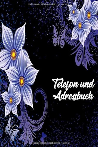 Telefon und Adressbuch: Telefon - und Adressbuch für Ihre Adressen, Kontakte und Telefonnummern. Einfaches Organiesieren dank Register. Design : Floral rote Herzen