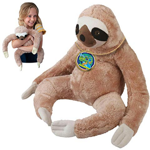 EcoBuddiez - Faultier von Deluxebase. Großes 30cm weiches Plüschtier aus recycelten Plastikflaschen. Umweltfreundliches kuscheliges Geschenk für Kinder und süß Stofftier für Kleinkinder.