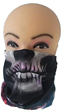 lordies Multifunktionstuch Schlauchtuch Halstuch Loop Motorrad Mundschutz Schal Totenkopf Skull Blumen Rose