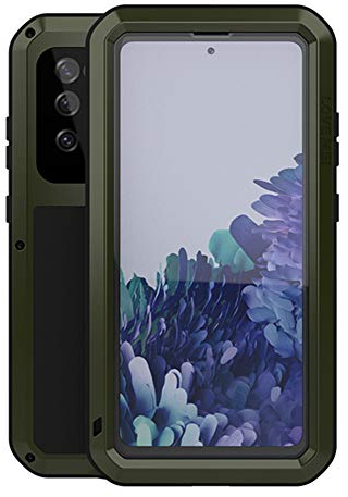 LOVE MEI para Samsung Galaxy S20 FE 5G Metal Funda, al Aire Libre Deportes híbrido Aluminio Metal Antichoque/Antipolvo Protectora Funda con Vidrio Templado para Samsung Galaxy S20 FE 5G (Verde)