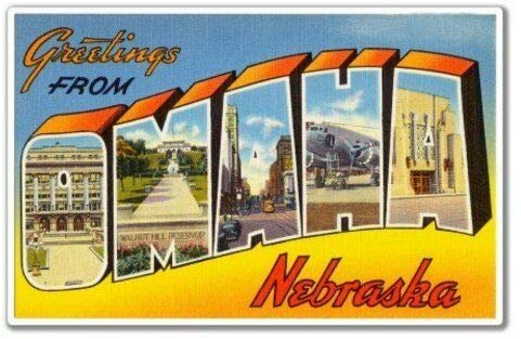 15cm! Klebe-Folie Wetterfest Made-IN-Germany Grüße aus Omaha Nebraska L142 UV&Waschanlagenfest Auto-Aufkleber Sticker Decal