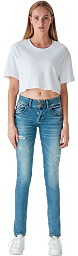 LTB Damen Jeans Molly M Super Slim Fit - Blau - Lelia Wash W24-W34 Baumwolle Stretch, Größe:28W / 30L, Farbvariante:Lelia Wash 53686