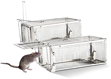 FORMIZON Trampa para Ratas, 2pcs Trampa Ratones Vivos, Ratonera Humana Ratones, Reutilizable y Sin Productos Químicos, Ratonera para Ratas del Hogar, Cocina, Ático, Garaje (Sencillo) (2 Pièces)