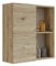 Mama Store Atena Pensile Doppio 2 Ante con vani a Giorno, Quercia Naturale, L.71 x P.22 x H71 CM