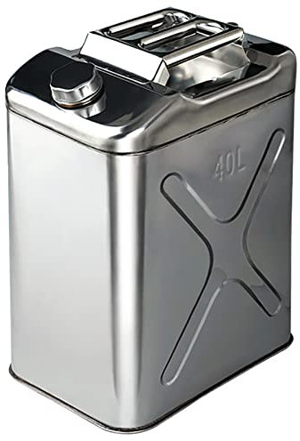 NADAENQ Bidons D'essence De Grande Capacité, Acier Inoxydable 304, Réservoir D'huile De Rechange Antidéflagrant pour Petites/Grandes Machines Et Équipements,40L