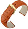 ANNEFIT Uhrenarmband 18mm Leder mit Edelstahl Gold Schnalle, Schnellverschluss Armband mit Weich Gepolstert für Herren Damen (Orange)