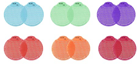 FrePro Slant Insert d'urinoir WC réversible – 6 parfums, 2 pièces par parfum, Cotton Blossom, Mango, Spiced Apple, Cucumber Melon, Kiwi pamplemousse, Fabulous