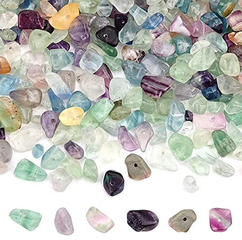 300 Stück Edelsteinperlen Mit Bohrung Edelsteine Mit Loch Unregelmäßige Edelstein Perlen Zum Auffädeln Edelsteinperlen Mit Loch Für Die Schmuckherstellung,Ohrringe,Ring,Diy-zubehör (helle Farbe)