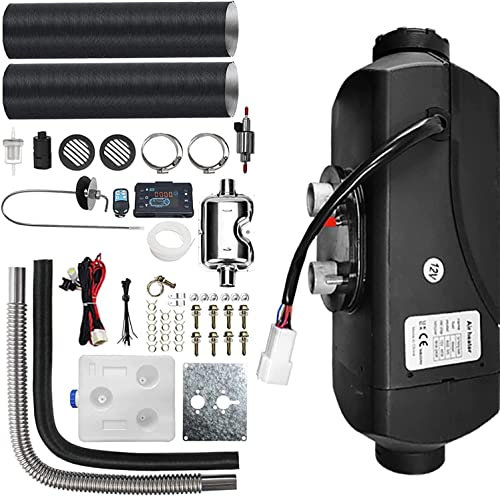 E-DA Air Diesel Heater Tank with LCD Remote Control Panel Diesel Oil Heater for Cars Lorries Caravans Bus Truck Motor Boat Trailer Black (2KW 10L)
