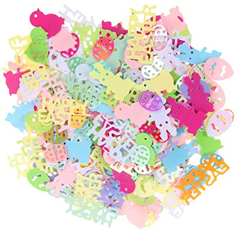 Amosfun 1 Satz Ostern Konfetti Osterparty Dekorationen Osterhuhn Osterkaninchen-konfetti Ostern Tischstreuung Eier Formen Konfetti Osterei-streuung Konfetti Glänzt Küken Streuen PVC