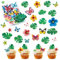 123 Stück Essbare Tortendeko BOZILY 35x Essbare Blumen für Cupcake Topper+ 48x Essbare Blätter Kuchen Dekoration+ 40x Essbare Schmetterlinge Deko Torte für Kuchen, Muffins, Cup-Cakes (3 Stile)