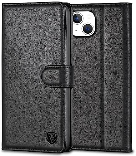 Handyhülle für iPhone 13 Hülle Premium PU Lederhülle iPhone 13 Case Klapphülle Brieftasche Stoßfest Cover [Kartenfach] [Ständer] [Magnetic] Handytasche Schutzhülle für iPhone 13 (6,1) - Schwarz