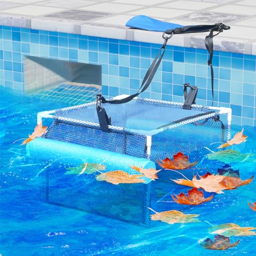 MEEGOON Filtro de desechos de Piscina, espumador Flotante de Piscina, espumador de Hojas de Piscina Resistente, Atrapador Flotante de desechos de Superficie, Atrapador de Hojas de Piscina para Todas