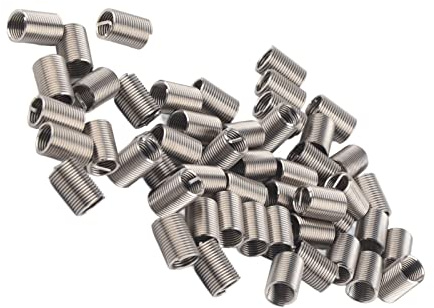 50 Piezas de Inserciones de Rosca, M10x1.25 M10x1.25, M10x1.25 Sujetadores en Tiras Tornillos en Tiras Macho Hembra Herramienta de Reparación de Tuercas Reductoras Sujetador de