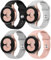 4 Pezzi Cinturino per Samsung Galaxy Watch 6/5/4 40mm 44mm/Watch 6 Classic 43mm 47mm/Watch 5 Pro 45mm/Watch 4 Classic 42mm 46mm,20mm Nessun divario Cinturini Silicone Bracciale,Nero/Bianco/Grigio/Rosa