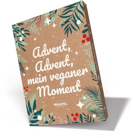 veganer niceria Adventskalender 2025 XXL: 24 Produkte, Beauty- und Kosmetik-Überraschungen, Leckere Snacks, Getränke, Weihnachtskalender, Geschenkidee, 80 cm groß