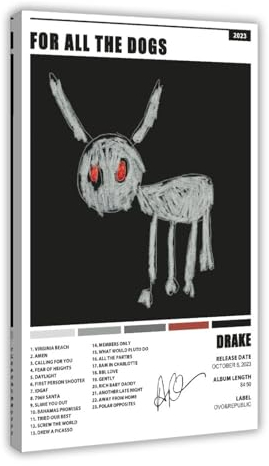 Drake Poster für alle Hunde, Albumcover, Poster, Leinwand, Poster, Schlafzimmer, Dekoration, Sport, Landschaft, Büro, Raumdekoration, Geschenk, 30 x 45 cm