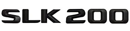SBOJI Mattschwarz SLK 200 Auto-Kofferraum hinten Buchstaben Wort Abzeichen Emblem Buchstabe Aufkleber Aufkleber kompatibel mit Mercedes Benz SLK200 Auto-Logo