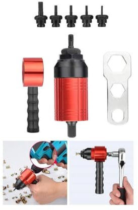 OISE ART STORE Trade Shop - Adapter für elektrische Nieten für Akku-Bohrmaschine M3 M4 M5 M6 M8 Werkzeuge