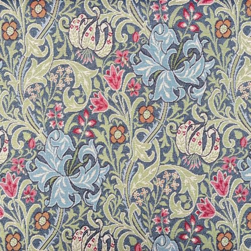 Discover Lifestyle & Fashion Fabrics Designer-Tapisserie, Goldene Lilie, Blumenmuster, Vintage-Look, Polstermöbel, Kissen, Bastelprojekte, Heimstoff, 140 cm breit (Meterware)