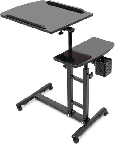 Loohacp Tattoo Tisch Workbench Rollwagen mit Ablagefläche, Tray Tragbar Tragbare Einstellbare Höhe 22.64-35.43 Zoll, für Salon und Spa Dienstleistungen