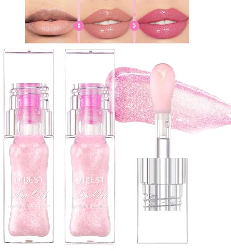 Mrettick Magic Color Changing Lip Oil, Warm Change Moisturizing, Long Lasting Nourishing Big Brush Lip Gloss (#1)